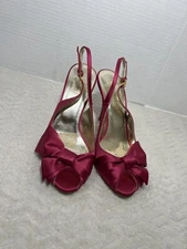 Valentino Garavani Women’s 37 US 6.5 Pink Satin Bow sandals Shoes heels