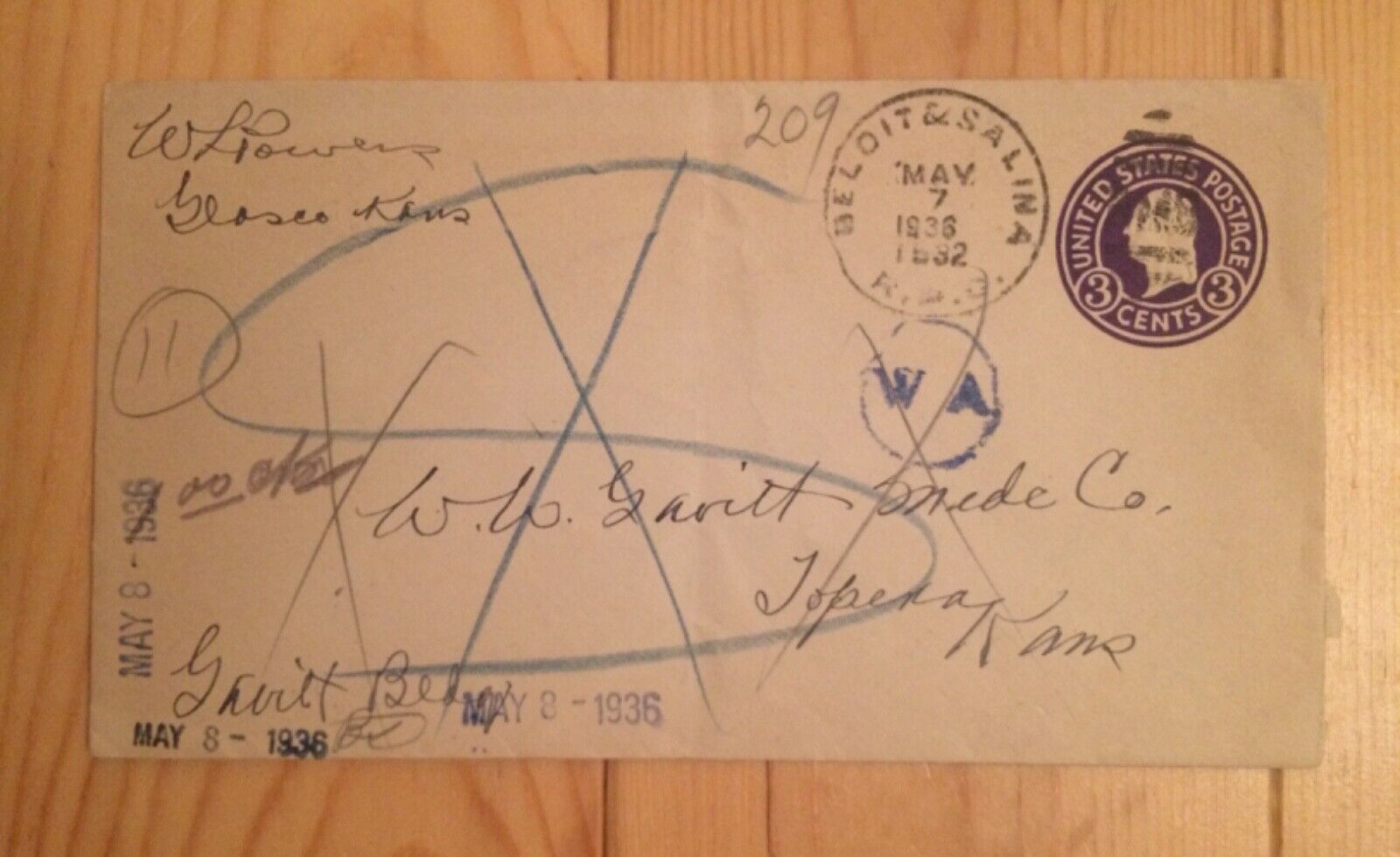 Beloit & Salina RPO Glasco Cloud KS Topeka Shawnee KS 1936 eBay