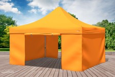 Faltpavillon Faltzelt Pavillon 4x4m Orange Gartenzelt Klappzelt Wasserdicht