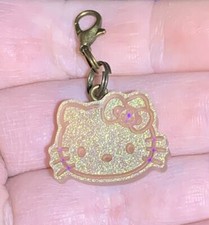 Brown Hello Kitty Charm Zipper Pull  Keychain Add On Clip 