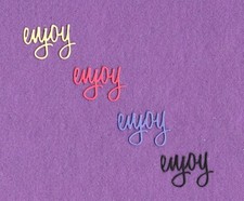 ENJOY word die cuts scrapbook cards