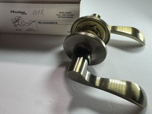 Master Lock WL0405BOX Wave Lever Hall and Closet - Antique Brass - Picture 7 of 11