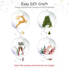 Clear Fillable Christmas Ornament Ball -DIY Fillable Hanging Decoration for Xmas
