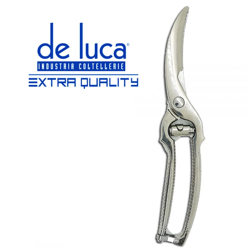 DE LUCA COLTELLERIE FORBICE TRINCIAPOLLO PESANTE EXTRA QUALITY DE LUCA LAME PROFESSIONALI IN ACCIAIO