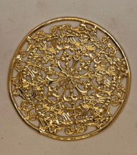 Aureola traforata Diadema Per Santi 12 Cm Ottone Cesellato Bagno Oro