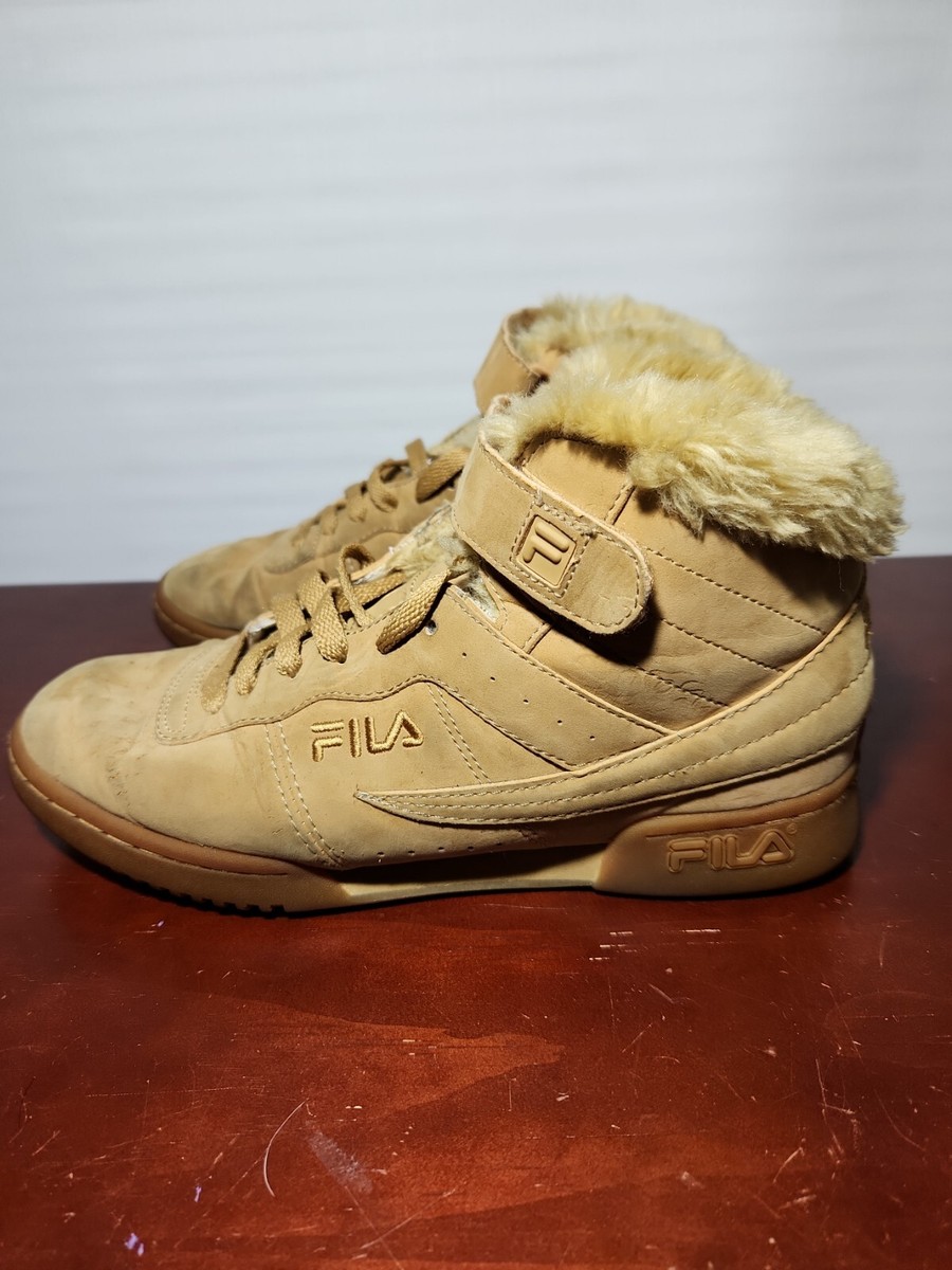 Fila Vulc Hightop Brown Tan Fuzzy Fur Lined Women's Size 7.5 | eBay