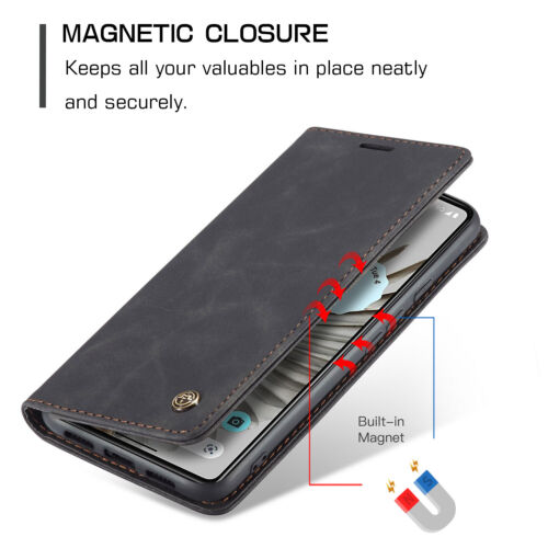 For Google Pixel 7 Pro 7a 8 6 Pro Luxury Leather Wallet Magnet Flip Case - Picture 2 of 16