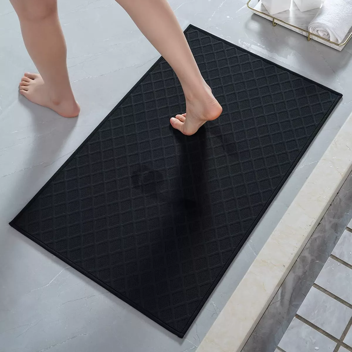 Door Mat with PVC Backing, Waterproof Bath Mat PVC Anti Fatigue Kitchen Mat  - China Shower Bath Mat, Bathroom Non-Slip Mat