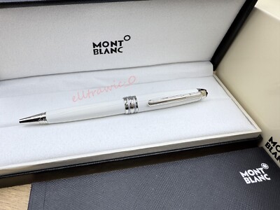 Montblanc Mb164 White Platinum Classique Trim ballpoint pen With Box