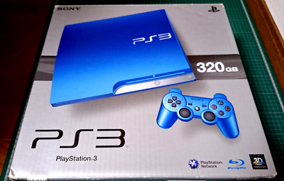 NEW PlayStation 3 Splash Blue CECH-3000B 320GB *GOOD BOX 