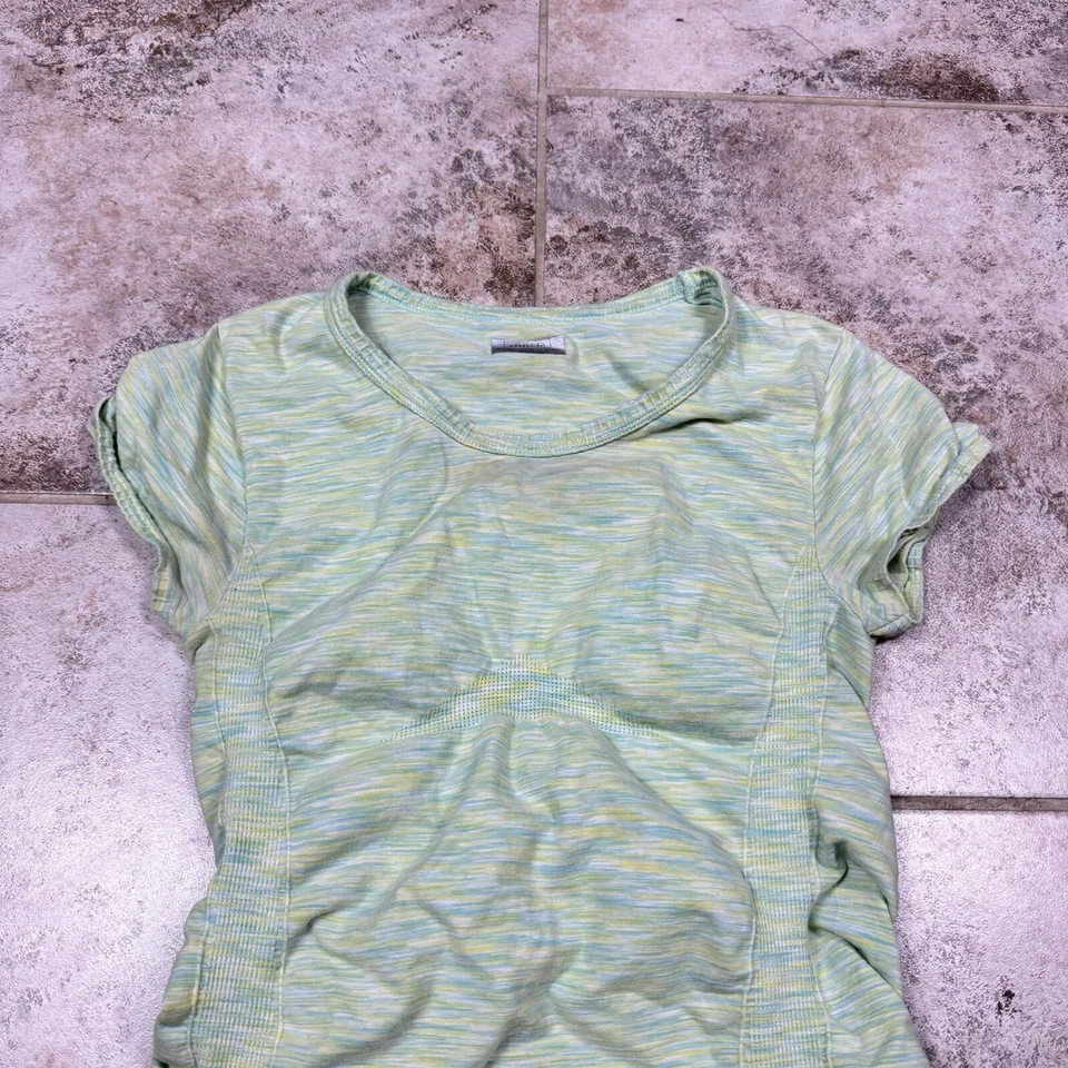 Camisa ATHLETA para mujer pequeña vía rápida acanalada verde elástica gimnasio correr Foto 2 de 4