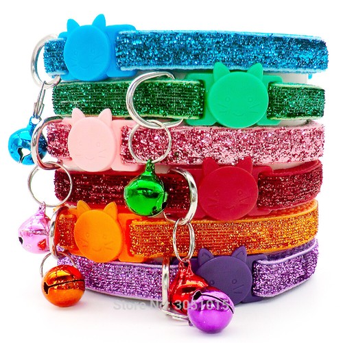 12pcs Wholesale Breakaway Cat Collar Nylon Strip Bell Durable for Kitten Kitty - Picture 2 of 12