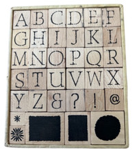Stampabilities Alphabet Weathered ABC's Wooden Rubber Stamp