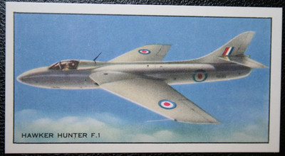 HAWKER HUNTER F1 RAF Fighter Original 50er Jahre Vintage Karte KD26M