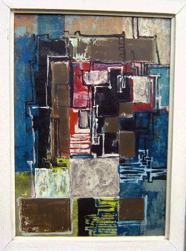 Wilhelm Grimme 1926 (Dülmen) / Mischtechnik / Schöne Collage, signiert / um1950 - Bild 5 von 11