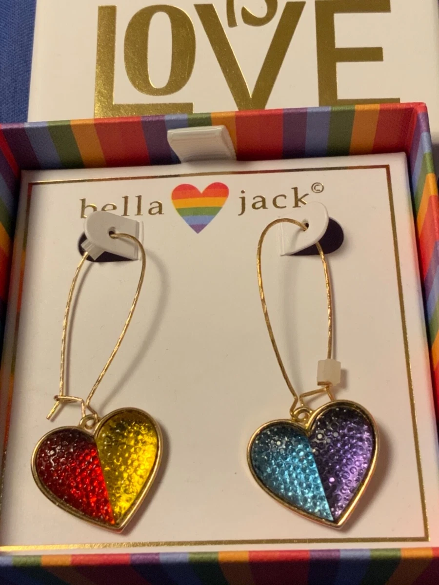 Bella Jack Love is Love Pride hearts earrings NIB nh eBay