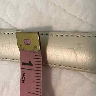 Vintage Genuine leather Italy Italian pearl silver buckle  display picture 1