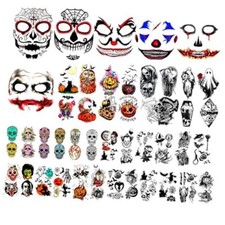 42 Sheets Halloween Temporary Tattoo Family Set Day of Dead Pumpkin Ghost for