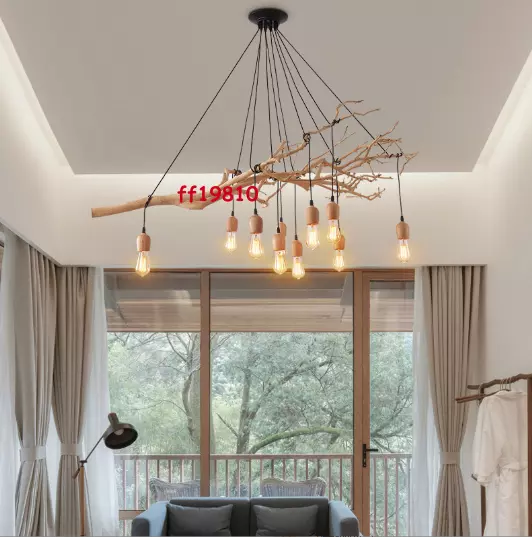 Modern Wooden Chandelier Wood Branch Light Pendant DIY Lighting Ceiling Fixtures