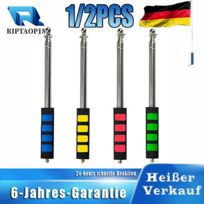 Teleskop Fahnenstange Tragbarer Stab 2.5 M Handheld  für Reise Camping Ausflüge