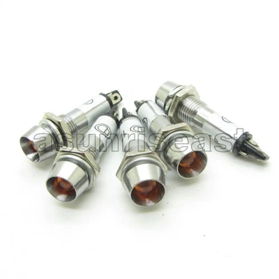 100 × Yellow DC12V 8mm LED Panel Indicator Power Signal Light XD8-1 Wholesale - Image 1 of 4