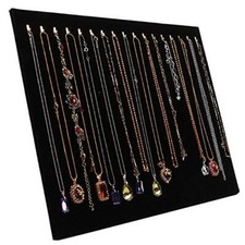 Necklace Jewelry Tray Organizer Pad Showcase Display with 17 Hooks