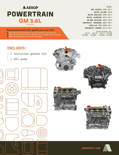 ENGINE 3.6L FITS GMC ACADIA 2013 VIN D 8th digit 19303674 opt LLT