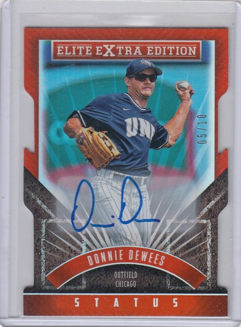 2015 Elite Extra Edition Status Die-Cut Orange DONNIE DEWEES Auto /10 Cubs