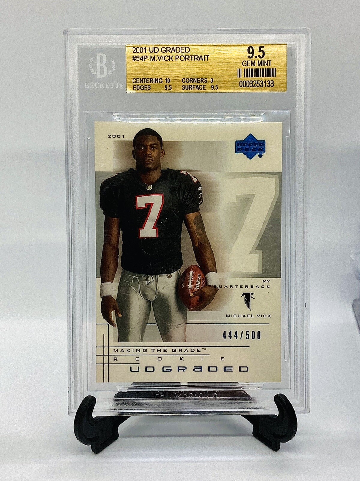Michael Vick RC SP /500 BGS 9.5 Upperdeck Rookie Card Falcons #1 Prospect  Gem UD | eBay
