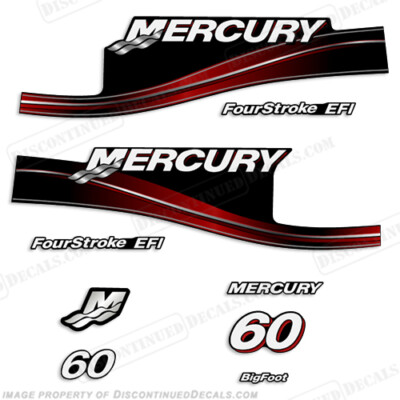 Fits Mercury 60hp Four Stroke EFI Bigfoot Decals (Red) - 2005