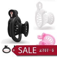 Resin Male Chastity Device Inverted Cage for Men Locking Belt with 4 Rings