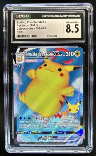 2021 Pokemon SWSH Celebrations Surfing Pikachu VM #009/025 CGC 8.5