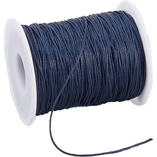 Waxed Cotton Cord 1mm Blue Waxed Thread String for Jewelry Making Crafting