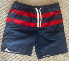 Fair Harbor Lined Boys XL Swim Hybrid Shorts Trunks 6" Inseam Blue Red Striped