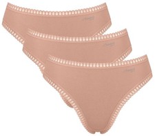 Sloggi Womens 3 Pack GO Crush High Leg Briefs - Cameo Brown