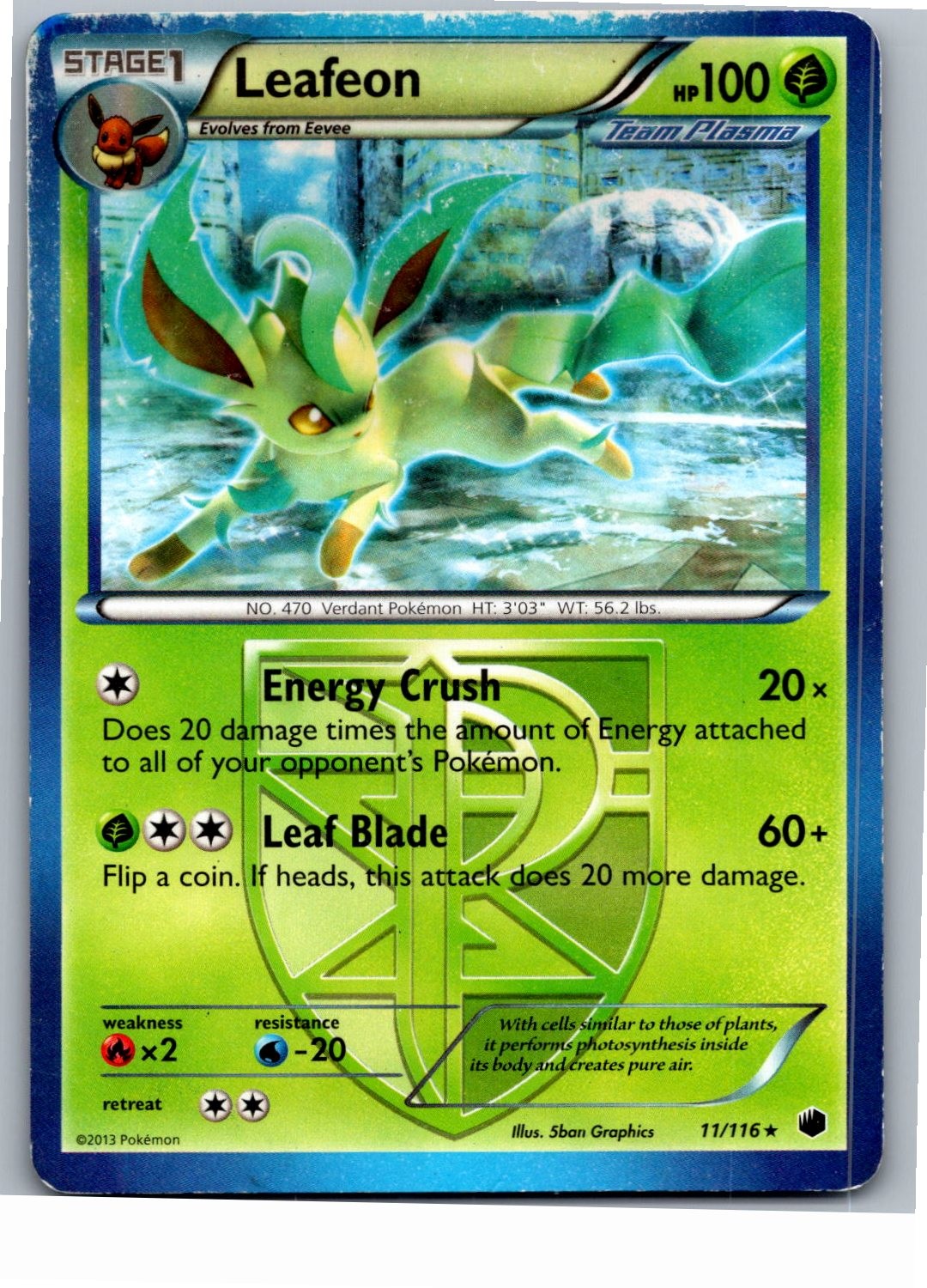 Leafeon (Team Plasma) Plasma Freeze 11/116 2013