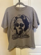 The Big Lebowski The Dude Abides Mens Medium Cult Classic Funny Movie Tee