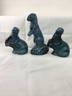 Job Lot x Poole Pottery Blue Glazed Animal Figurines Otter Stoat H12