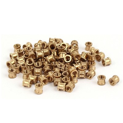M3 x 4mm x 4.3mm Brass Knurled Threaded Round Insert Embedded Nuts 100PCS