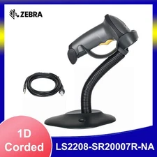 Zebra Symbol LS2208-SR20007R-NA Handheld Barcode Scanner Reader Kit w/ USB Cable