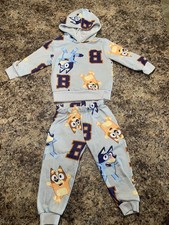 2T Toddler Bluey Bingo Hoodie Jogger Set Sweatshirt Sweatpants Outfit Graphic