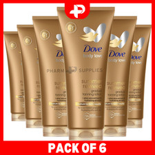 Dove Body love Summer revived Med-Dark Gradual tanning lotion 200ml pack of 6