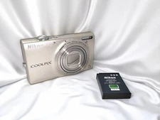 [Near Mint] Nikon Coolpix S6100 Champagne Silver 16.0MP Tested w/Battery