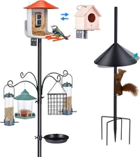 Bird Feeder Pole 92 Inch True Heavy Duty Birdhouse Pole with Squirrel Proof