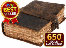 Handmade Leather Bound Vintage Journal Blank Spell Book of Shadows