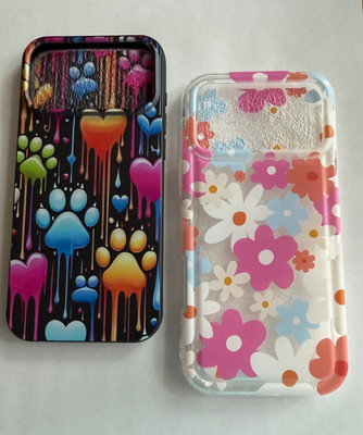 Phone Case Lot of 2 Cases fits iPhone 17 Pro Max Bright Paw Prints Flowers NEW