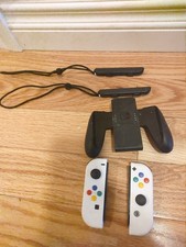 OEM Nintendo Switch Joycons, Custom White Colorful ABXY Buttons - No Stick Drift