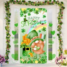 St. Patrick's Day Door Banner | Irish Green Shamrock Porch Sign for Party | Hap 