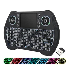 EASYTONE Backlit Mini Wireless Keyboard Touchpad Mouse Combo with Rechargable...