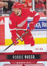 2017-18 Upper Deck Overtime Robbie Russo /99 Rookie RED Parallel Red Wings 17-18
